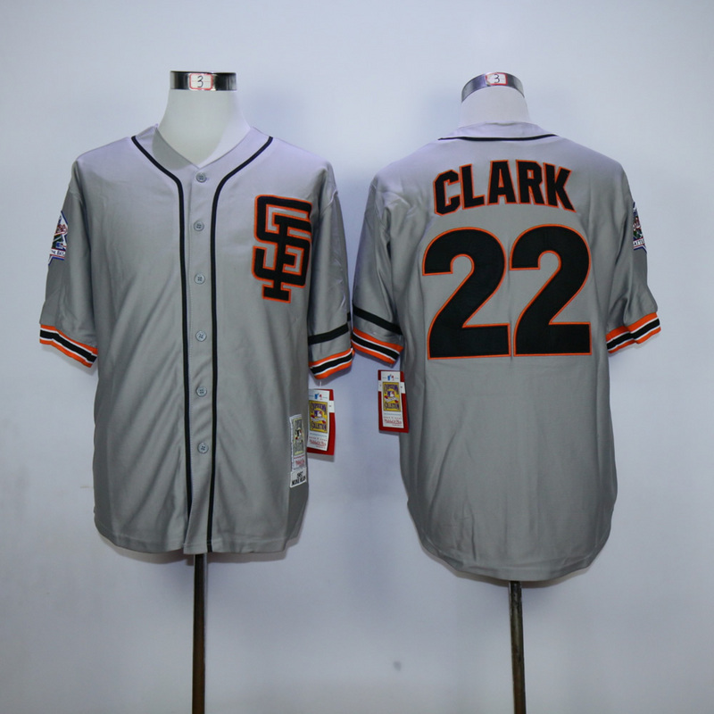 Men San Francisco Giants #22 Clark Grey Throwback SF MLB Jerseys->san francisco giants->MLB Jersey